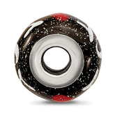 Sterling Silver 925 Glass Bead with Hearts Mom Design Elegant Charm